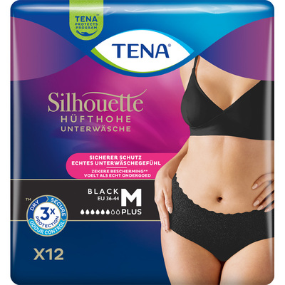 TENA Silhouette Plus Black M Inkontinenz Pants